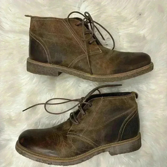 Men’s Bed|Stu bedstu brown distressed chukka ankle boots leather sz 12 - Picture 1 of 9